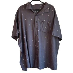 O'Neill 3XL Gray Short Sleeve Button Down with Small Geometric Pattern
